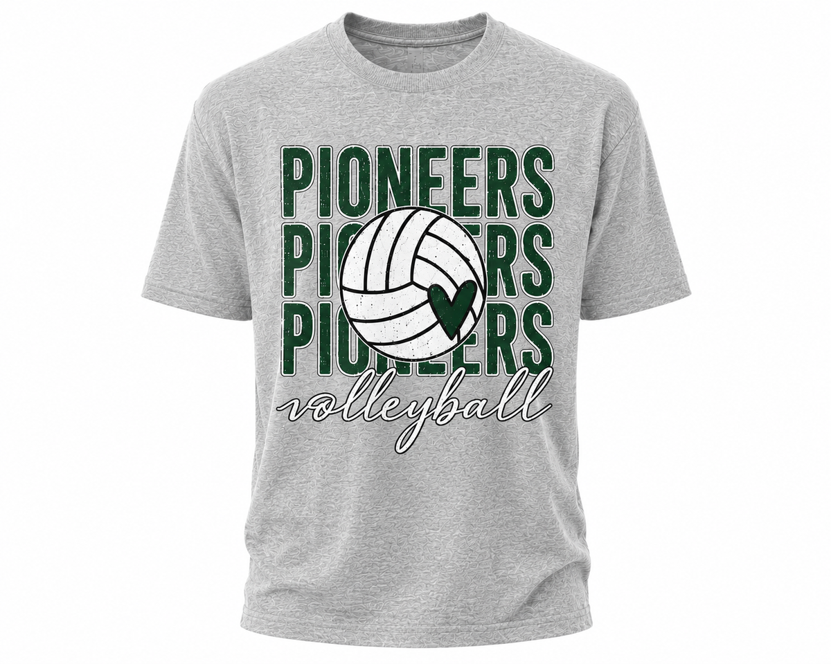 Pioneers Volleyball Heart Tee/Crew/Hoodie