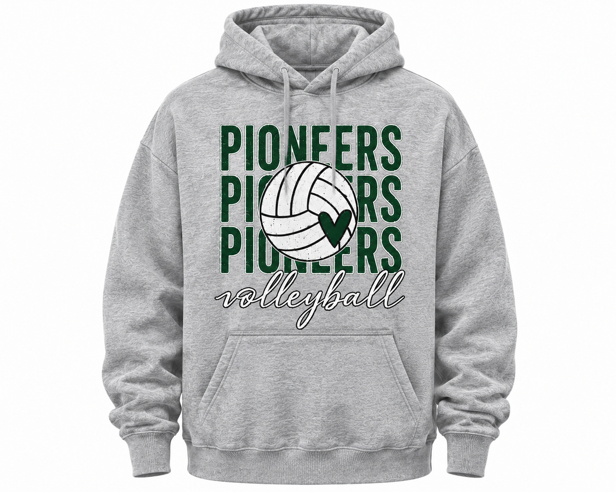 Pioneers Volleyball Heart Tee/Crew/Hoodie