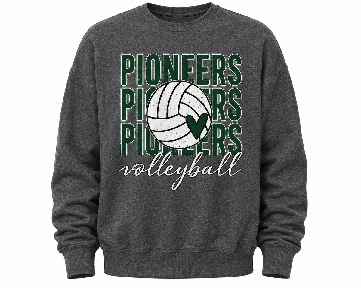 Pioneers Volleyball Heart Tee/Crew/Hoodie
