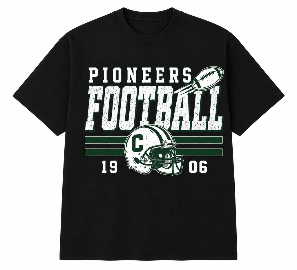 Clare Pioneers Vintage Football Tee & Crewneck
