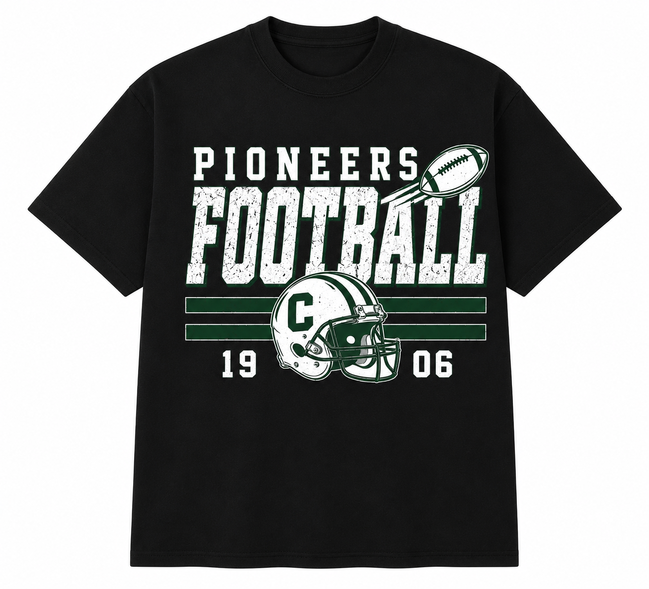 Clare Pioneers Vintage Football Tee & Crewneck